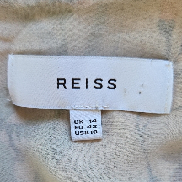 Reiss Cream 'Sadie' Floral Print Semi-Sheer Mini Dress - Size 10 - Picture 8 of 10